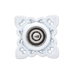 Boutons pressions métal fleur baroque à coudre Prym - 21mm - Blanc