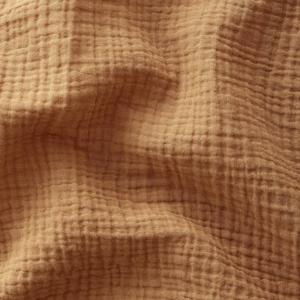 TISSU DOUBLE GAZE GAUFRÉE - CAMEL - 100% coton  - au mètre 