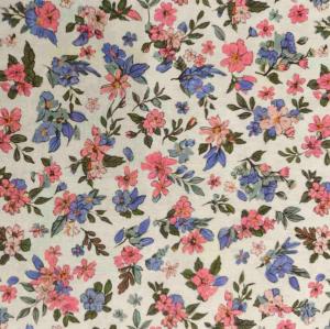 TISSU 100%  COTON  POPELINE IMPRIME FLEURS au mètre