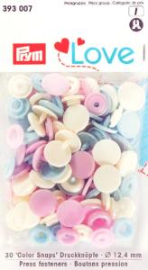 Bouton pression en plastique Love Prym - Coloris Layette Assortiment - Lot de 30