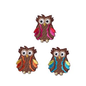 MOTIF ECUSSON THERMOCOLLANT HIBOU - LOT DE 3