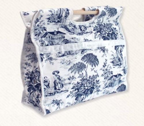 SAC DE RANGEMENT TRICOT - IMP TOILE DE JOUY BLEU