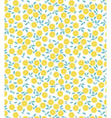 Toile cirée imprimée Citron - laize 140cm - Le mètre 
