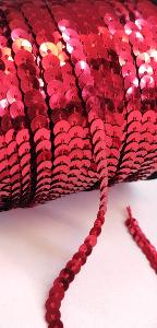 GALON DE PAILLETTES SEQUINS - Rouge  - Au mètre