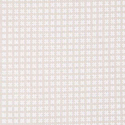 Tissu Faux uni Petits Carreaux - Beige - 100% Coton -  au mètre