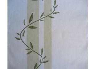 Bande de lin à broder 34cm Bicolore et imprimée  feuilles d'oliviers