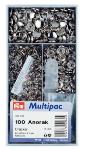 Boutons Pression Anorak laiton inoxydable - Argent - 15mm - Lot de 100 - Prym