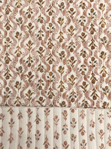 TISSU 100% COTON double gaze matelassé- Bi-face
