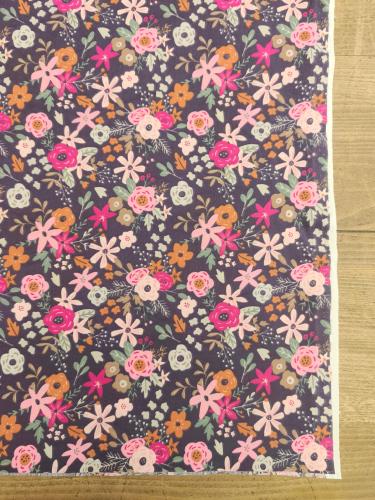 TISSU 100%  COTON  IMPRIME  FLEURS au mètre