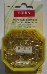 Épingles à nourrice ou de sûreté - doré - 28mm - boite de 75 - BOHIN France