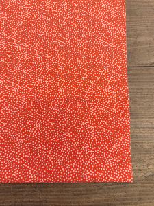 TISSU 100%  COTON  IMPRIME  pointillés orange au mètre