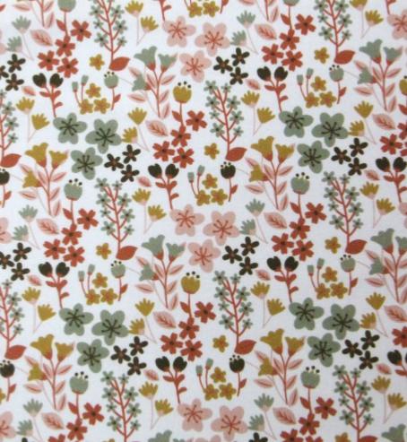Tissu imprimé Fleurs multicolores - 100% Coton - vendu au mètre ou au 1/2 mètre