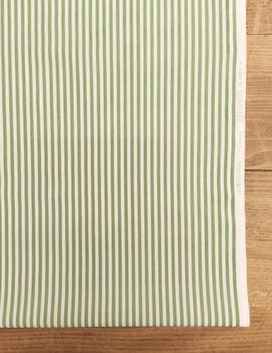 TISSU 100% Coton Imprimé rayures verte-  au mètre