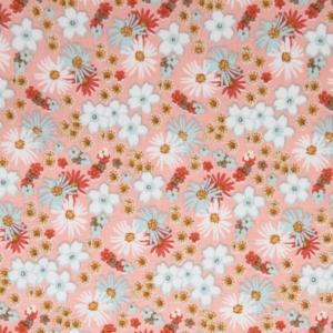 Tissu imprimé Fleurs Ton Rose- 100% Coton - vendu au mètre ou au 1/2 mètre