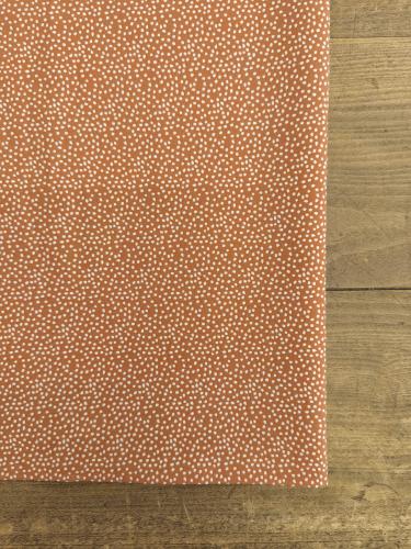TISSU 100%  COTON  IMPRIME  POINTILLE CARAMEL au mètre