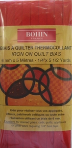 Biais à quilter thermocollant 6mm pièce de 5m Coloris Rouge