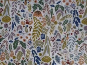 TISSU POPELINE DE COTON  FLEURIE  - Multicolore 