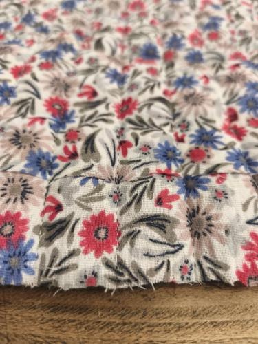 TISSU 100% COTON double gaze matelassé- Bi face