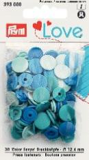 Bouton pression en plastique Love Prym - Coloris Bleu Assortiment - Lot de 30