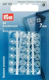 Boutons pression 7mm en plastique transparent - lot de 24 - Prym