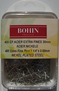 Epingles Acier Extra Fines - 30mm - Boite de 400 épingles - Bohin France