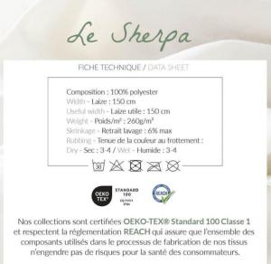 TISSU SHERPA ECRU- FAUSSE FOURRURE MOUTON - au mètre