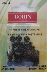 Bouton Pression à coudre Inoxydable Noir - Bohin france