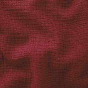 Tissu Double Gaze Uni 100% Coton Gaufré - GRENAT - vendu au mètre ou au 1/2 mètre