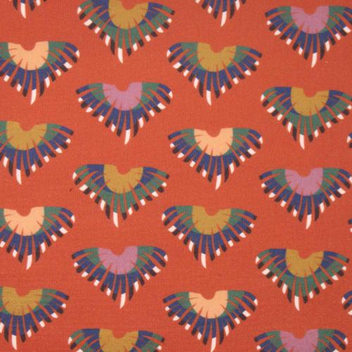 Tissu imprimé Indien - Terracotta - 100% coton - au mètre