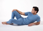Calecon long Chaud Ouvert en Rhovyl Coloris Bleu jeans