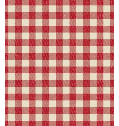 Toile cirée imprimée Carreaux rouge guinguette  - laize 140cm - Le mètre 