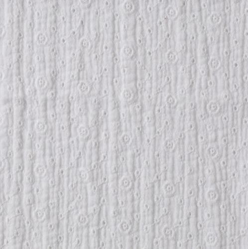 Tissu Broderie Anglaise 100% Coton coloris Blanc - vendu au mètre ou au 1/2 mètre