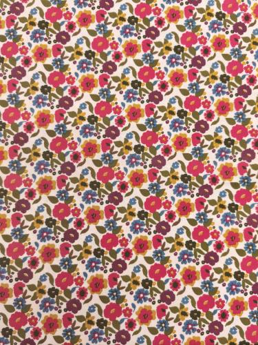 TISSU 100%  COTON  imprimé fleurs au mètre