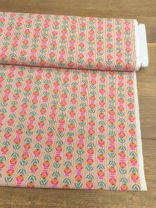 TISSU 100%  COTON  IMPRIME FLEURS -  au mètre