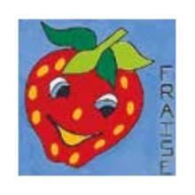 CANEVAS POUR ENFANT MODELE FRAISE - KIT AVEC FILS - 20 x 20