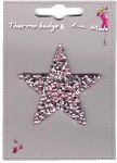 MOTIF THERMOCOLLANT strass - Etoile Argent et Rose Clair