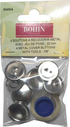 Boutons à recouvrir métal avec jeu de pose - 22mm - Bohin France