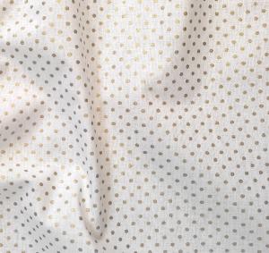 Tissu Faux uni Petit pois - Blanc / pois Or - 100% Coton -  au mètre