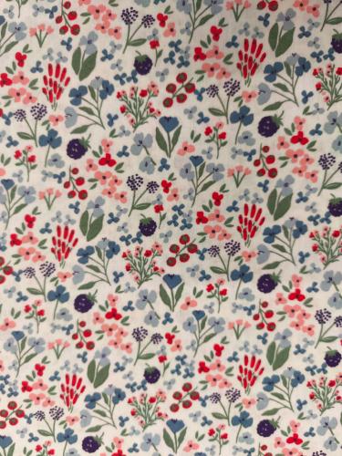 TISSU 100%  COTON IMPRIME FLEURS au mètre