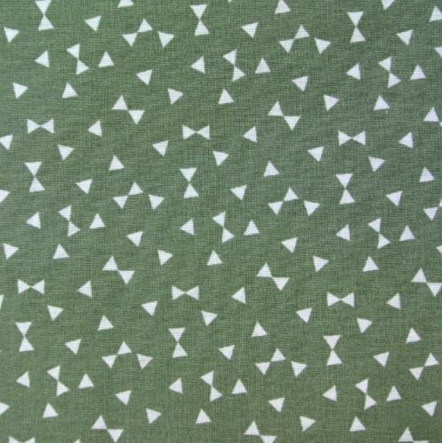 Tissu imprimé formes triangle fond Vert spécial patchwork - 100% Coton - vendu au mètre ou au 1/2 mètre
