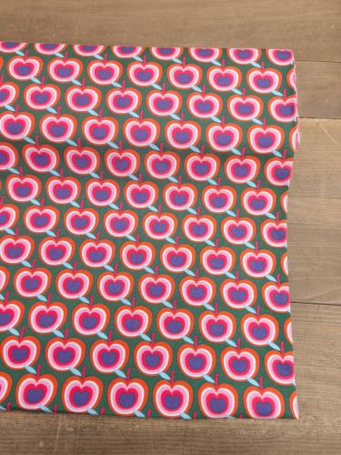 Tissu Demi Natté imprimé Pomme- Laize 150cm - Au mètre ou 1/2 mètre