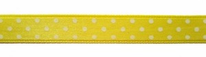 Ruban satin imprimé à Pois - Coloris Jaune - Le mètre 