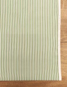 TISSU 100% Coton Imprimé rayures verte-  au mètre