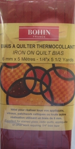 Biais à quilter thermocollant 6mm pièce de 5m Coloris Bordeaux