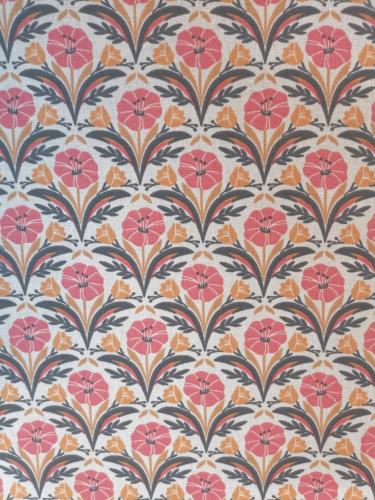 TISSU COTON ENDUIT ANTI TACHE  - FLEURS - au mètre