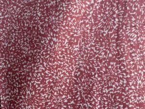 TISSU POPELINE DE COTON  FLEURIE  TERRACOTTA