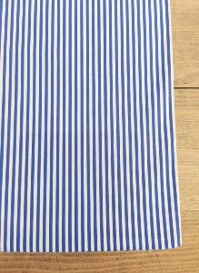 TISSU 100% Coton Imprimé à rayures bleu/blanc - au mètre