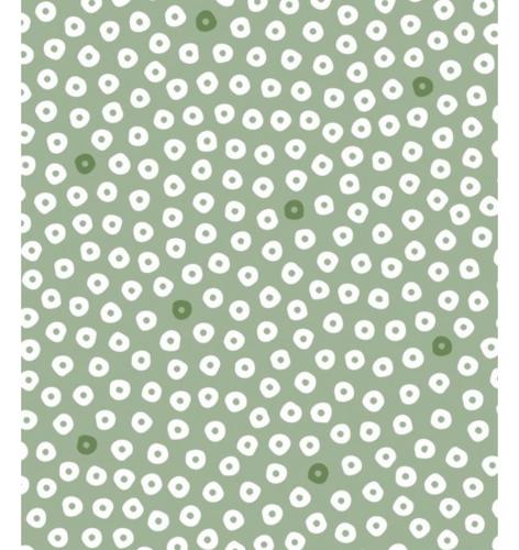 Toile cirée imprimée Fleurs verte  - laize 140cm - Le mètre 