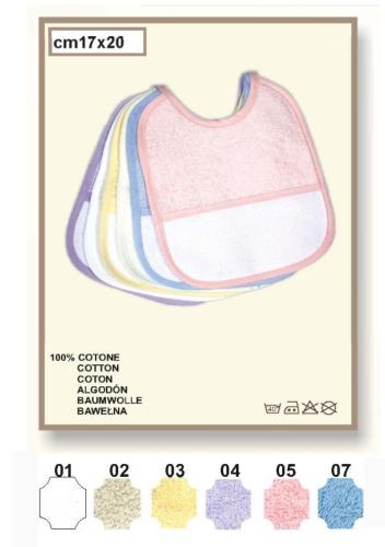 Bavoir à broder en éponge -  Coloris au choix