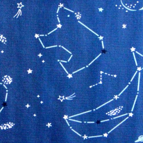 TISSU 100% COTON  IMPRIME - Constellation marine - Au mètre